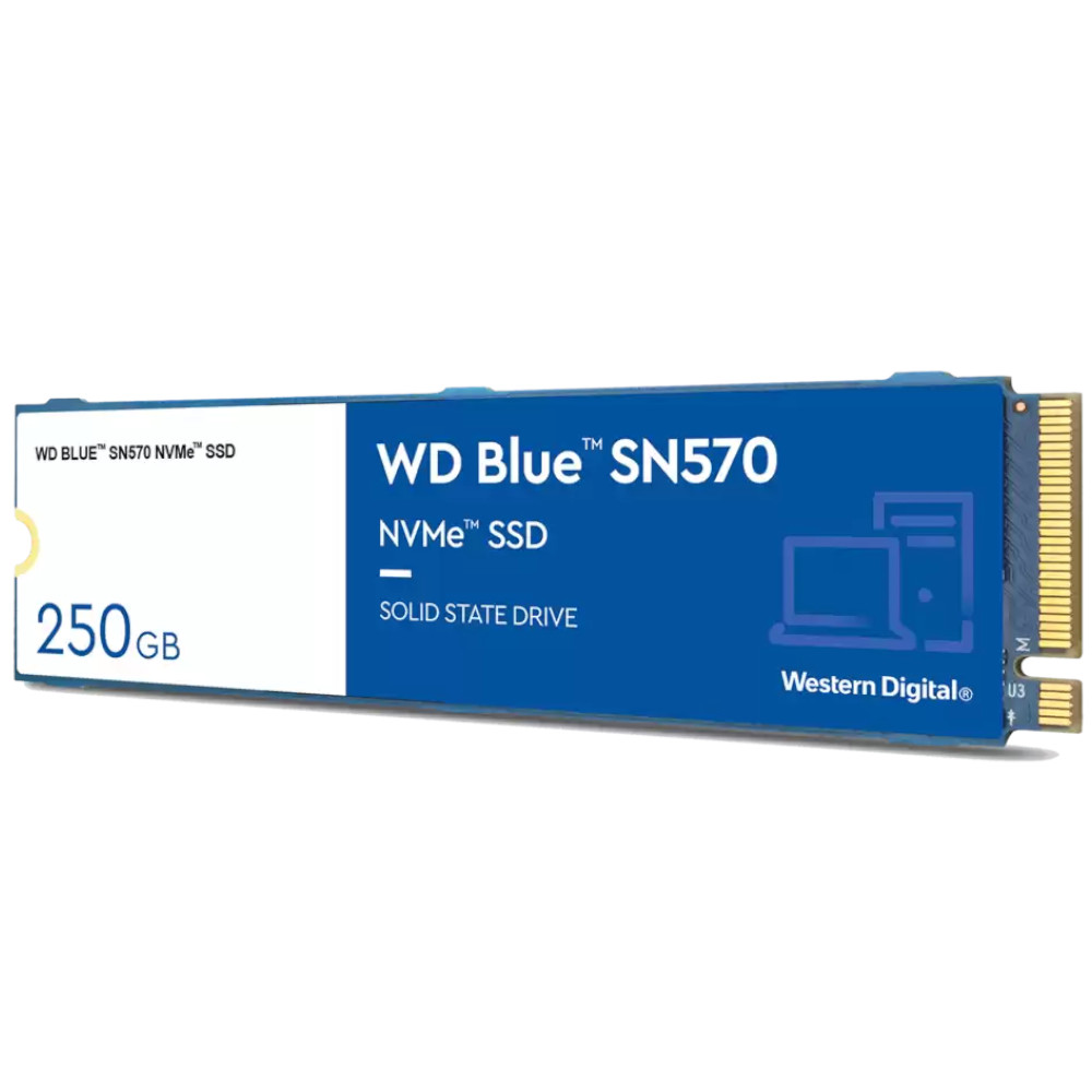WD - WD Blue SN570 250GB SSD NVME M.2 2280 PCIe Gen3 Solid State Drive (WDS250G3B0C)