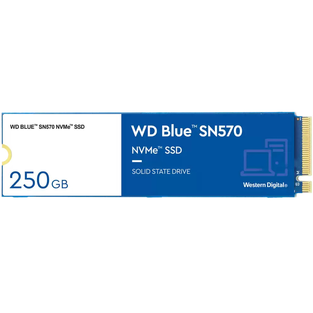 WD Blue SN570 250GB SSD NVME M.2 2280 PCIe Gen3 Solid State Drive (WDS250G3B0C)