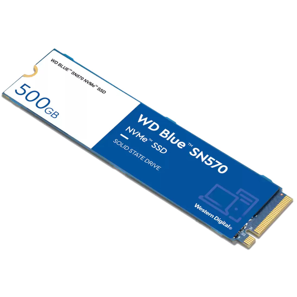WD - WD Blue SN570 500GB SSD NVME M.2 2280 PCIe Gen3 Solid State Drive (WDS500G3B0C)