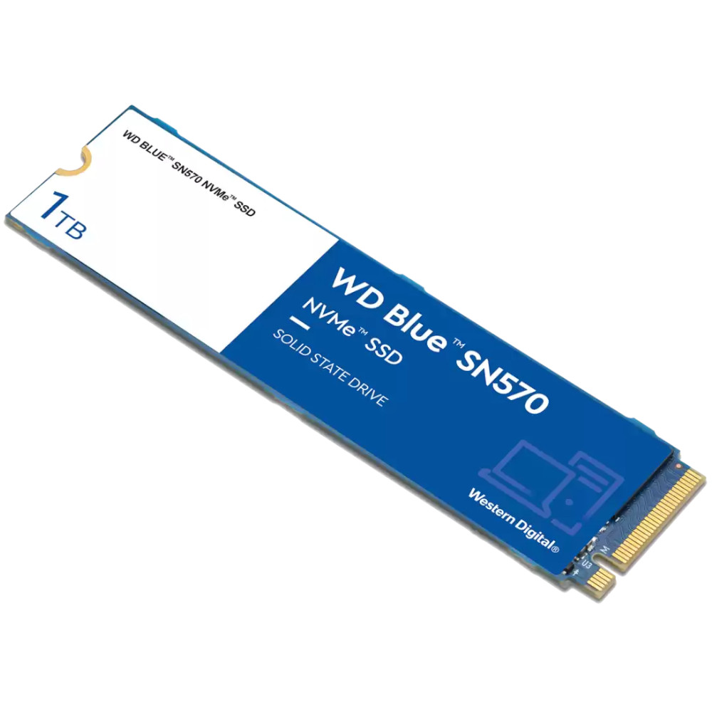 WD - WD Blue SN570 1TB SSD NVME M.2 2280 PCIe Gen3 Solid State Drive (WDS100T3B0C)
