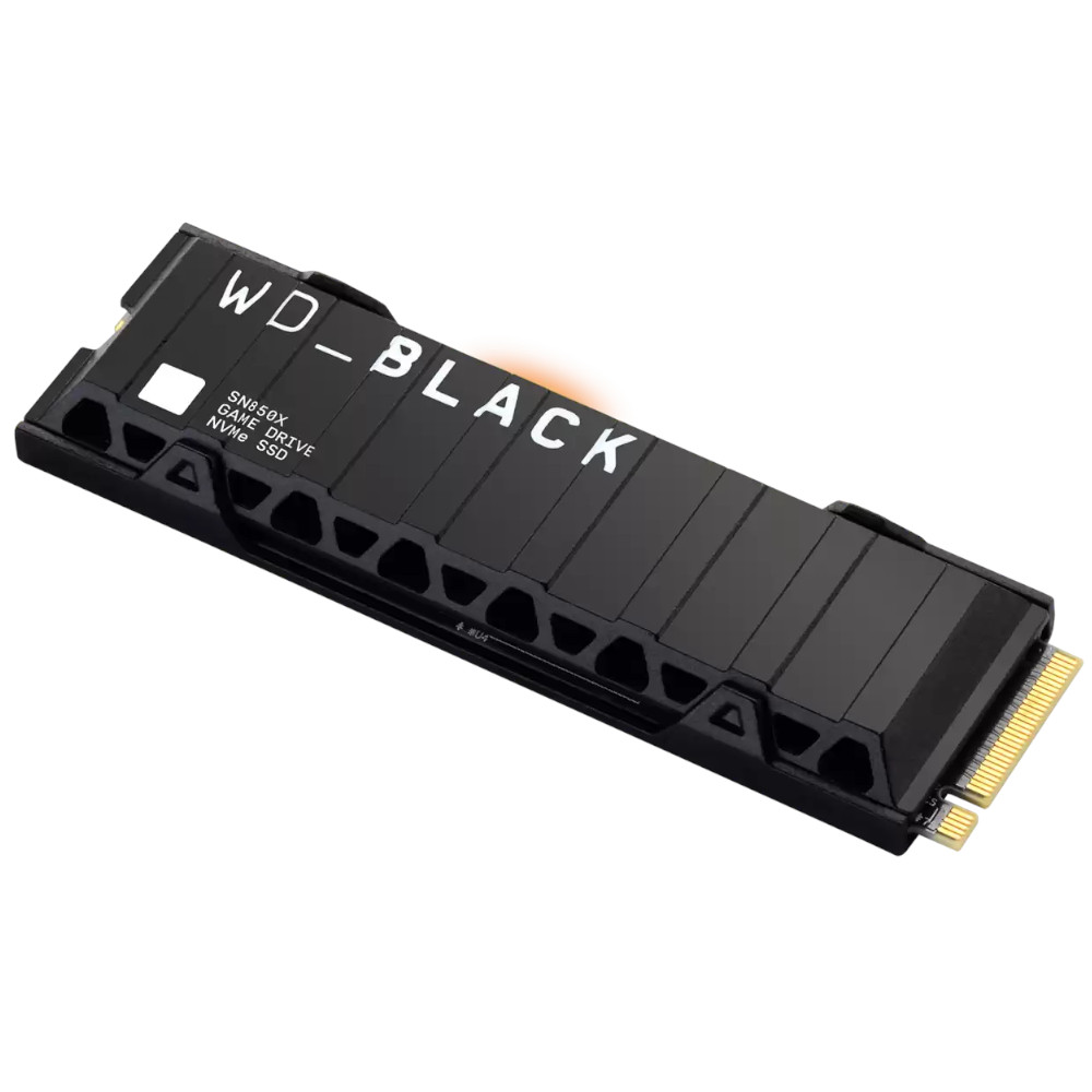 WD - WD Black SN850X 1TB SSD M.2 2280 NVME PCI-E Gen4 Solid State Drive with Heatsink (WDS100T2XHE)