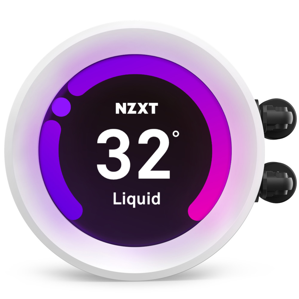 NZXT - NZXT Kraken Z73 RGB AIO CPU Water Cooler with LCD Screen White - 360mm