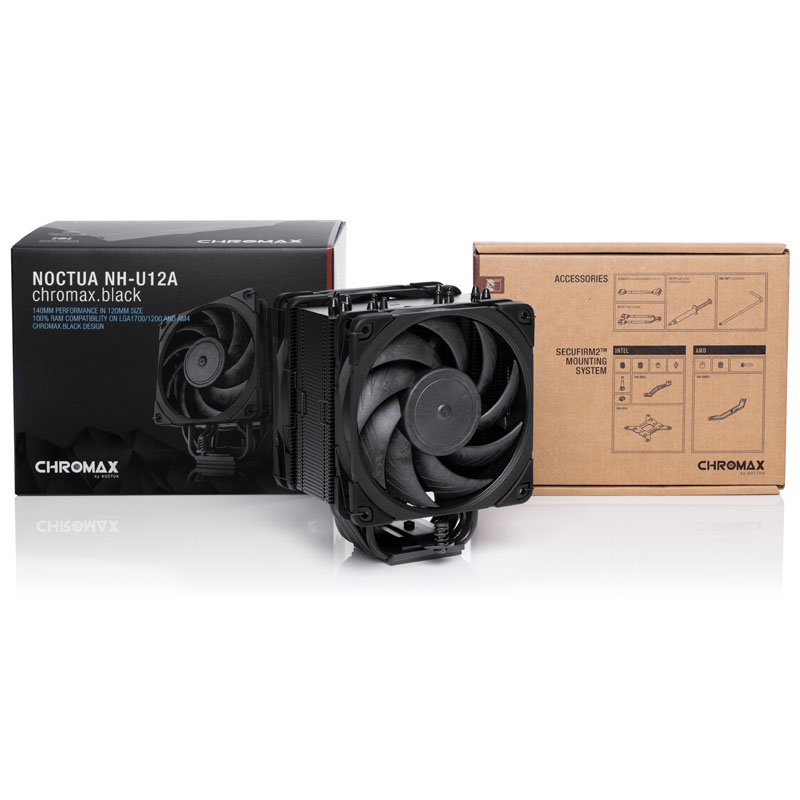 Noctua - Noctua NH-U12A Chromax Black High Performance CPU Cooler - 120mm