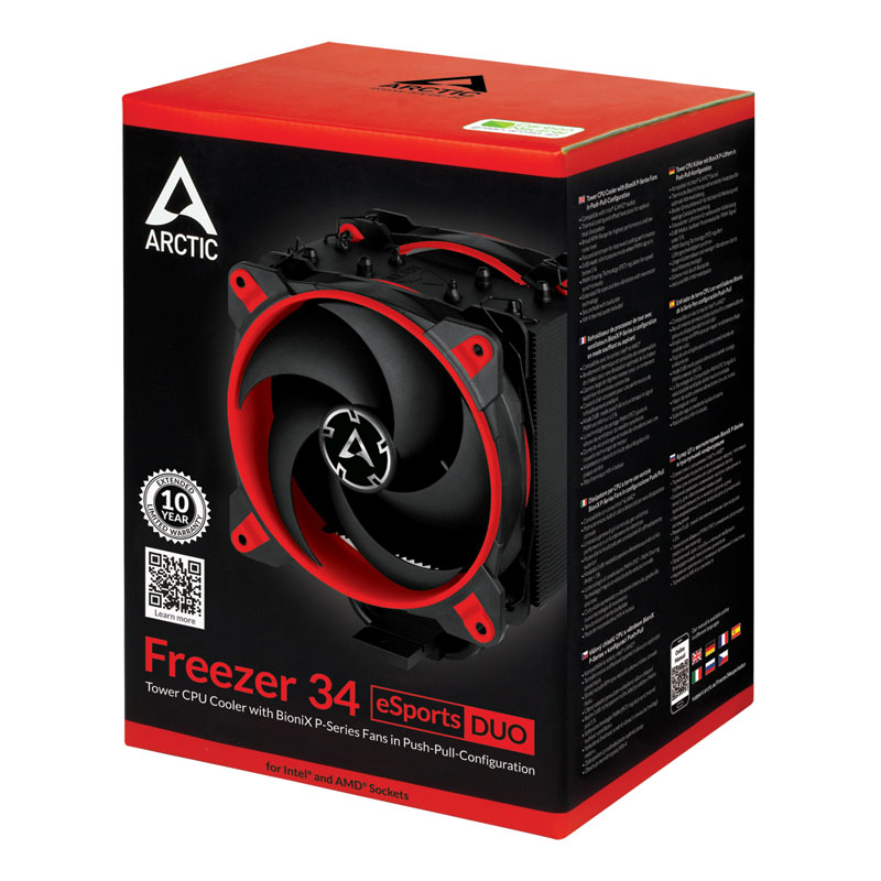 Arctic - Arctic Freezer 34 eSports Duo Black/Red CPU Cooler - 2 x 120mm