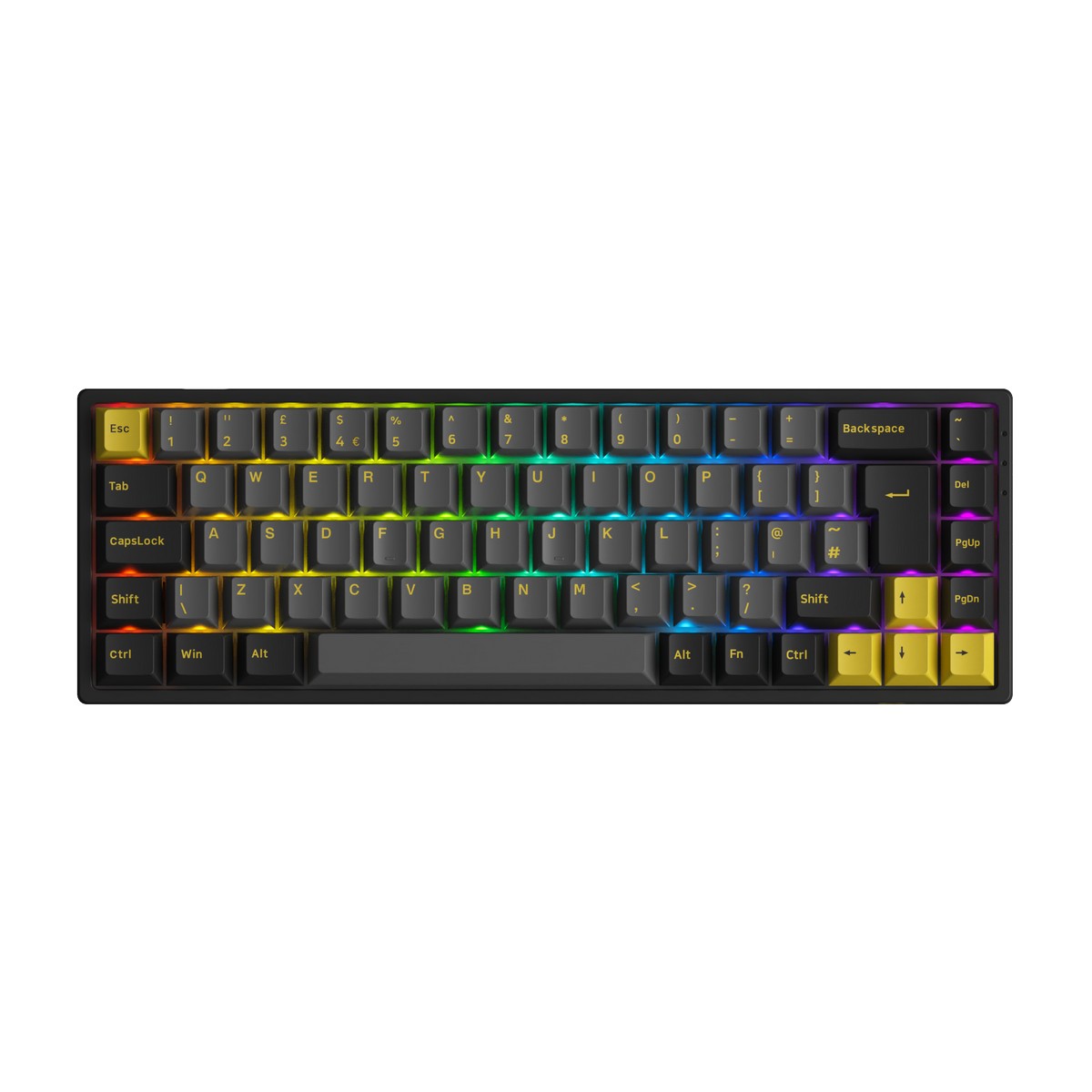  - AKKO 3068B Plus Black&Gold USB RGB Mechanical Gaming Keyboard CS Jelly Pink Switch UK ISO