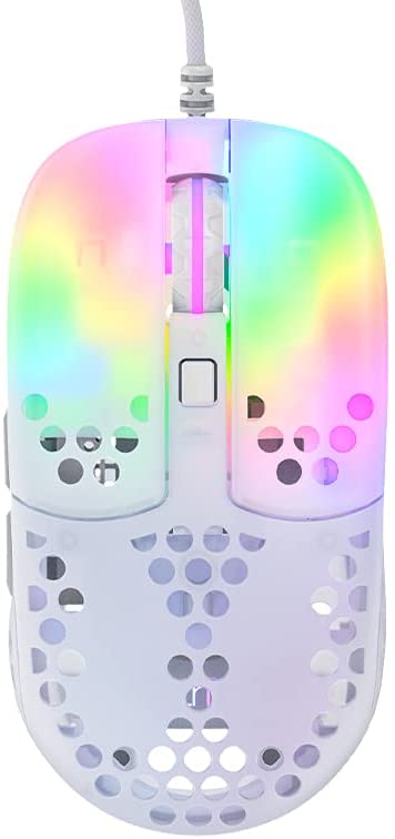 Cherry Xtrfy - Cherry Xtrfy MZ1 Ultra-Light ZY's RAIL USB RGB Optical Gaming Mouse - White (MZ1-RGB-WHITE-TP)