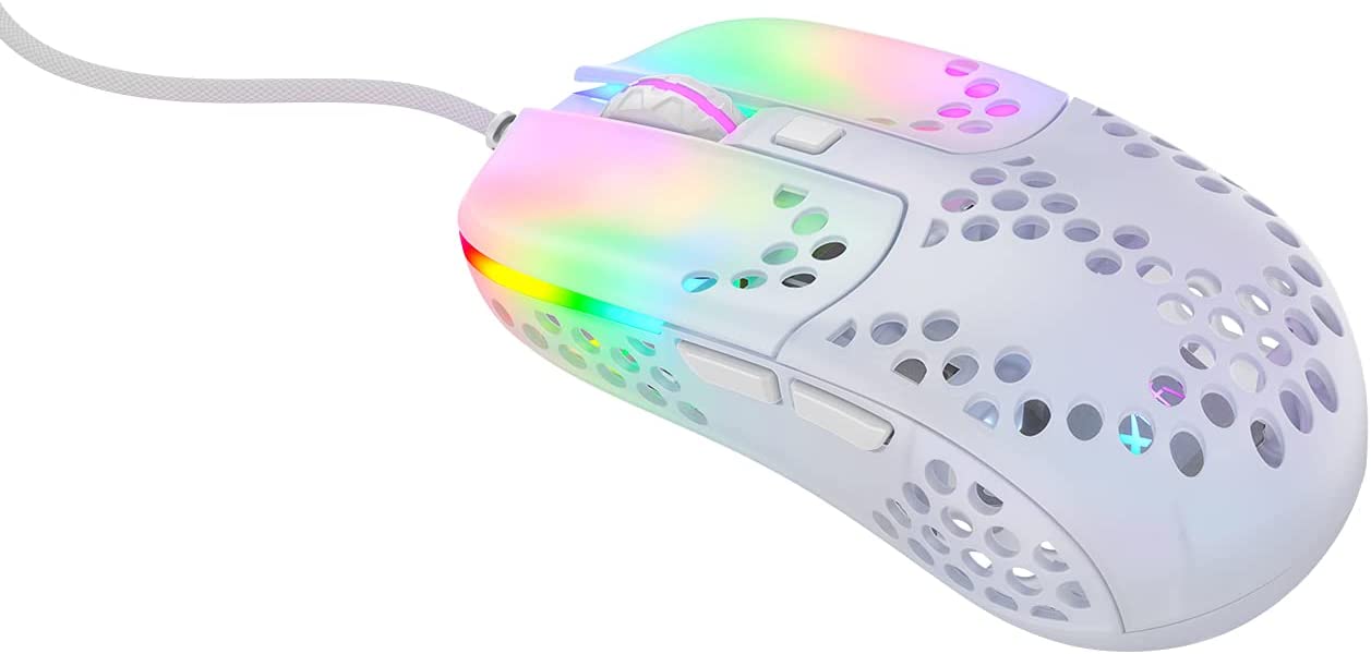 Cherry Xtrfy MZ1 Ultra-Light ZY's RAIL USB RGB Optical Gaming Mouse - White (MZ1-RGB-WHITE-TP)