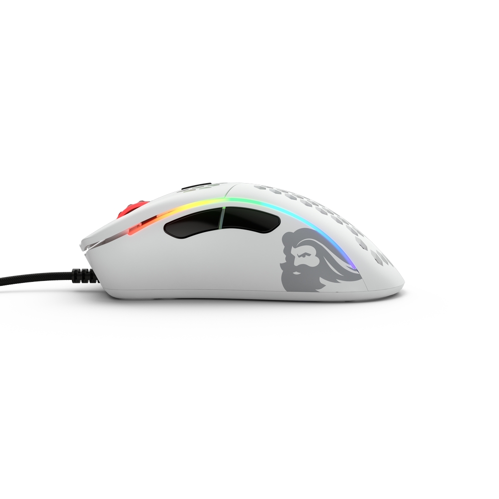 Glorious - Glorious Model D- USB RGB Optical Gaming Mouse - Matte White (GLO-MS-DM-MW)