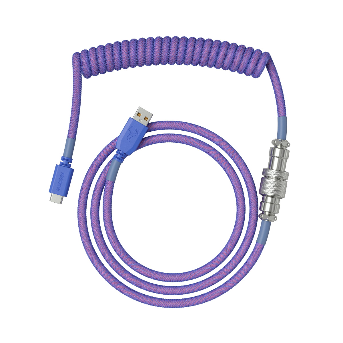 Glorious - Glorious Coiled Cable USB-C to USB-A - Purple (GLO-CBL-COIL-NEBULA)
