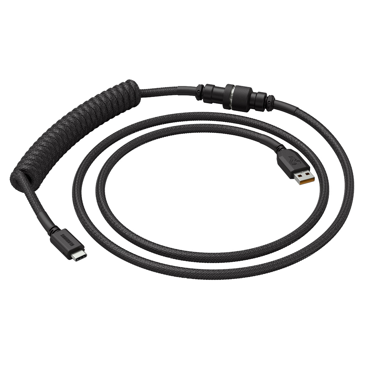 Glorious Coiled Cable USB-C to USB-A - Phantom Black (GLO-CBL-COIL-BLACK)