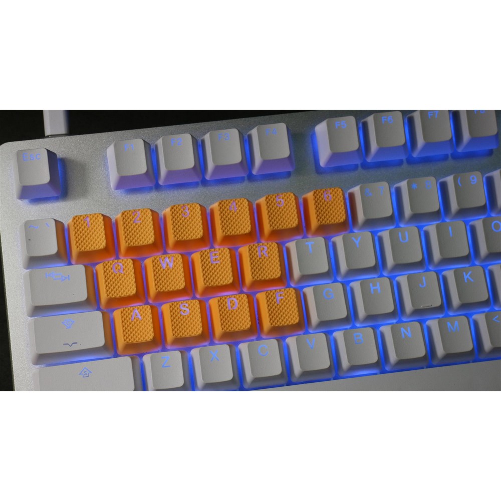 Tai-Hao TPR Rubber Backlit Double Shot 18 Keys Neon Orange