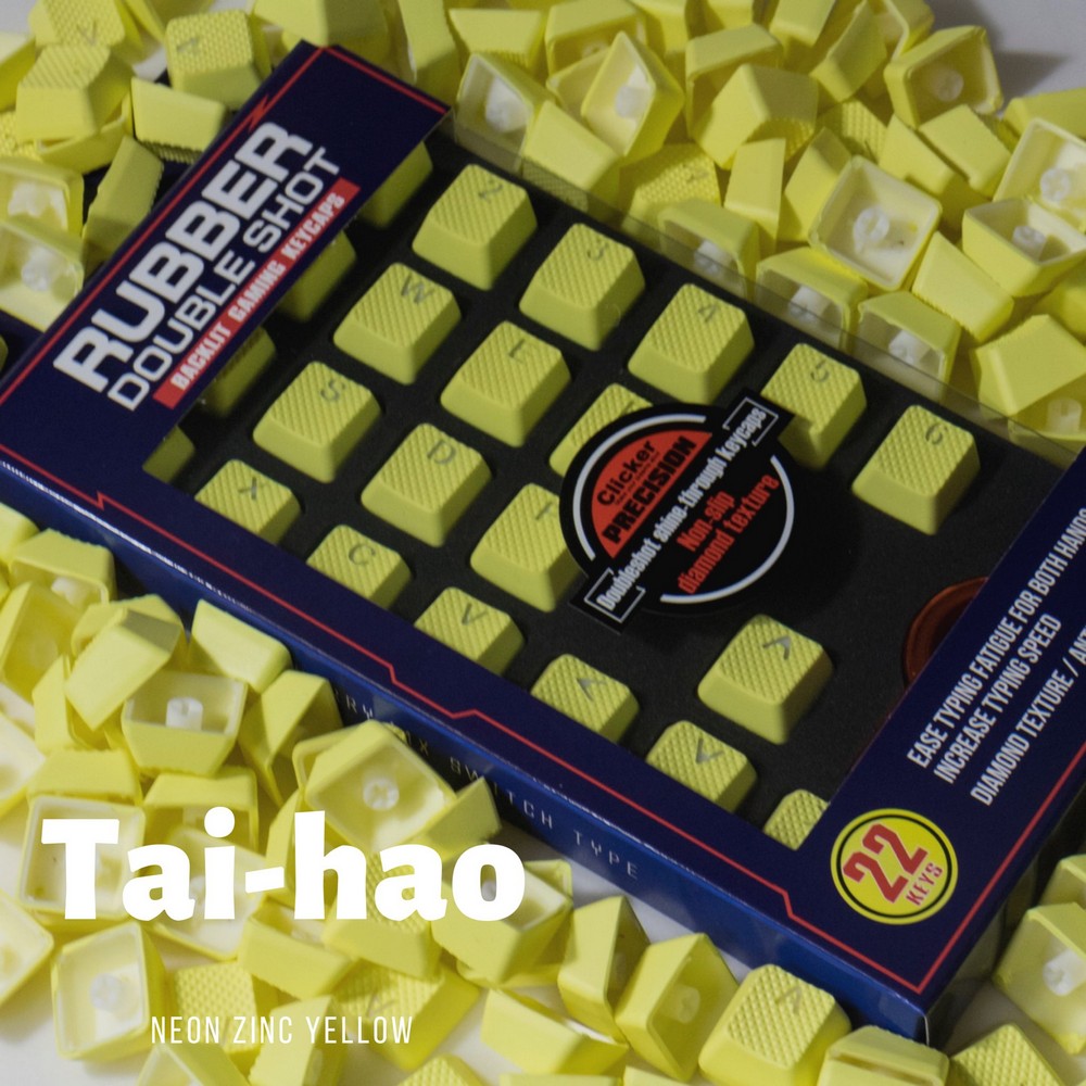 Tai Hao - Tai-Hao TPR Rubber Backlit Double Shot 22 Keys Neon Yellow