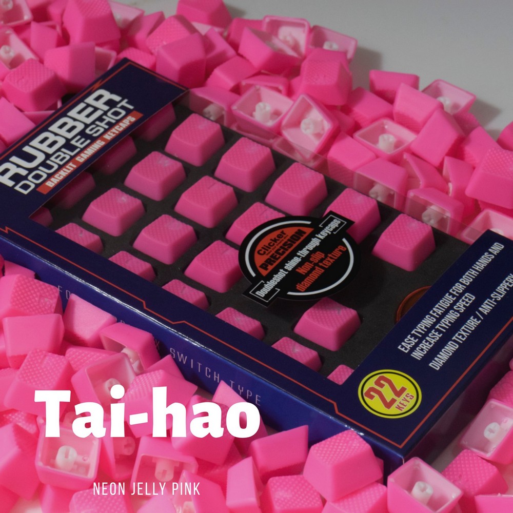 Tai Hao - Tai-Hao TPR Rubber Backlit Double Shot 22 Keys Neon Pink