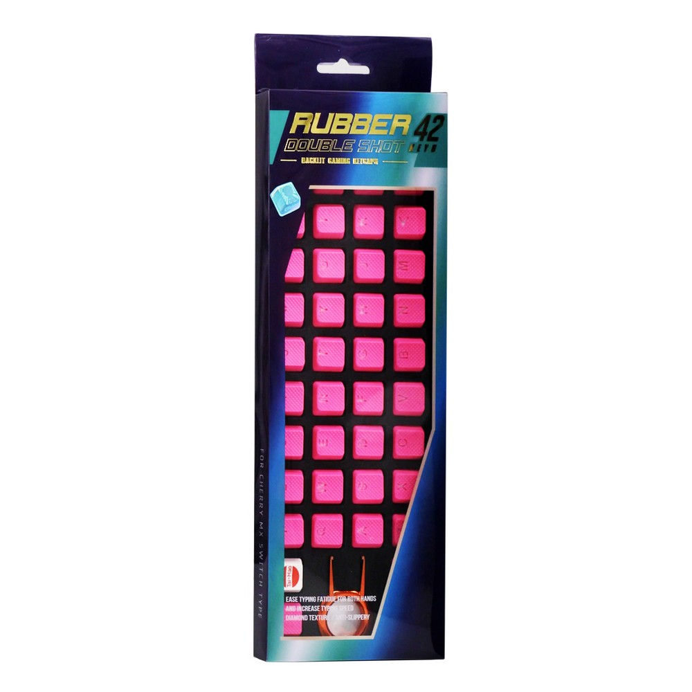 Tai Hao - Tai-Hao TPR Rubber Backlit Double Shot 42 Keys Neon Pink