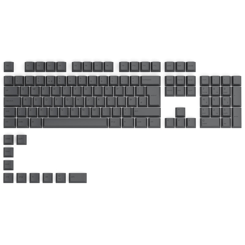 Glorious - Glorious GPBT Keycaps - 115 PBT keycaps, ISO, UK layout, Black Ash