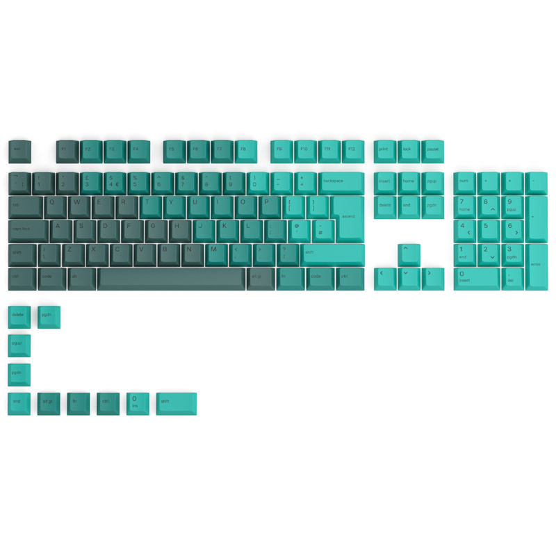 Glorious - Glorious GPBT Keycaps - 115 PBT keycaps, ISO, UK layout, Rain Forest
