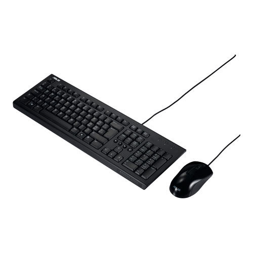 Asus - ASUS U2000 Wired Keyboard and Mouse Bundle Black - UK Layout