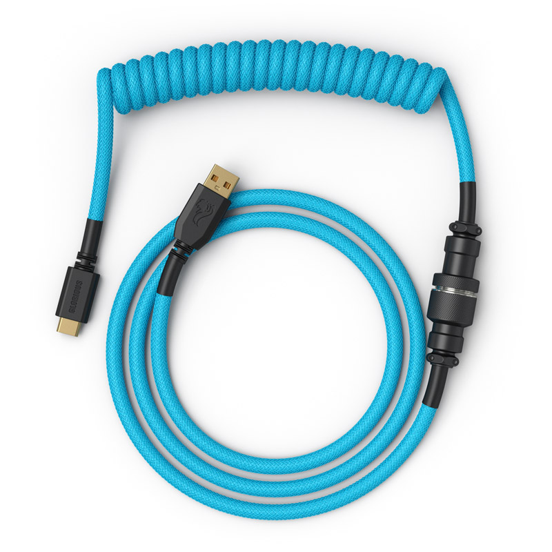 Glorious - Glorious Coiled Cable USB-C to USB-A – Electric Blue (GLO-CBL-COIL-EB)