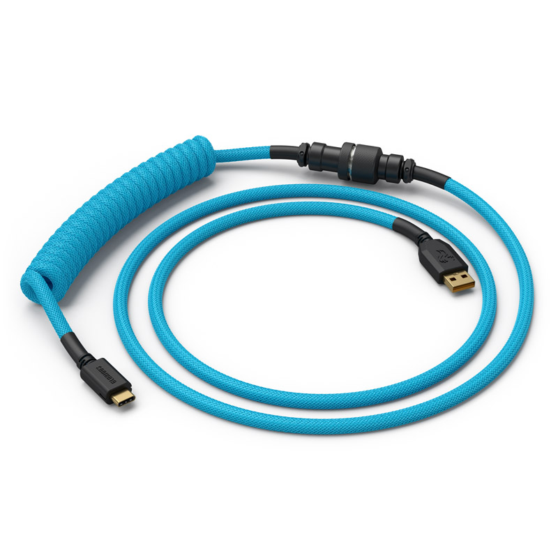 Glorious Coiled Cable USB-C to USB-A – Electric Blue (GLO-CBL-COIL-EB)