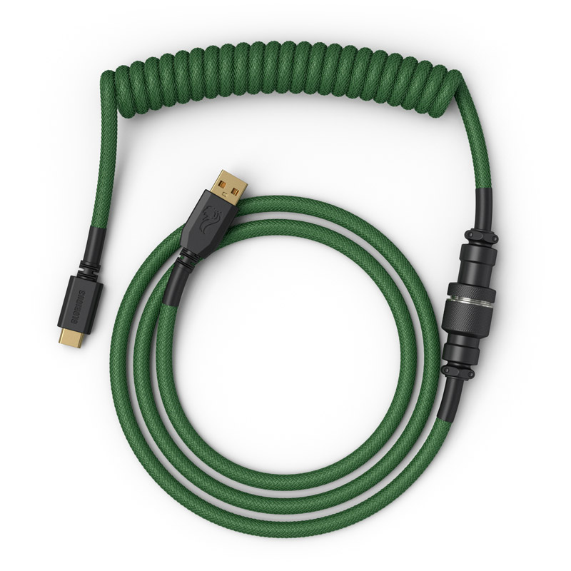 Glorious - Glorious Coiled Cable USB-C to USB-A – Forest Green (GLO-CBL-COIL-FG)
