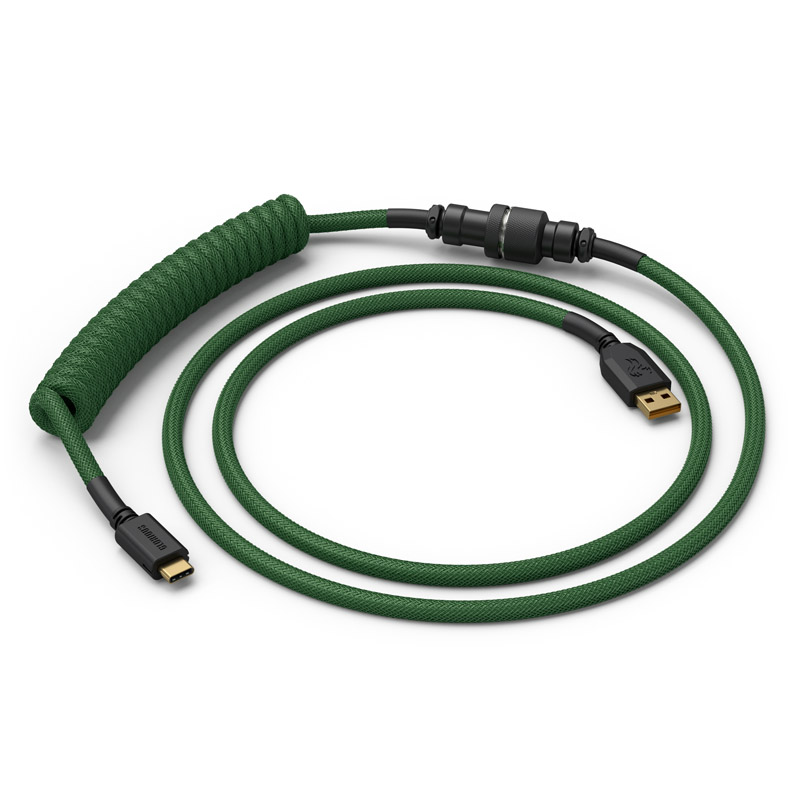 Glorious Coiled Cable USB-C to USB-A – Forest Green (GLO-CBL-COIL-FG)