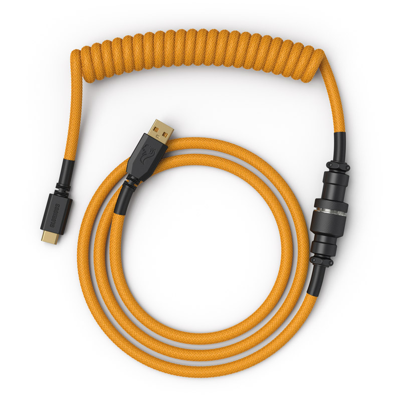 Glorious - Glorious Coiled Cable USB-C to USB-A – Glorious Yellow (GLO-CBL-COIL-GG)