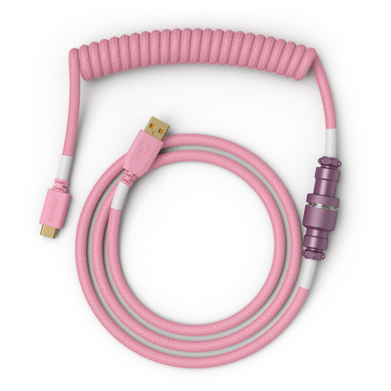 Glorious - Glorious Coiled Cable USB-C to USB-A – Prism Pink (GLO-CBL-COIL-PP)