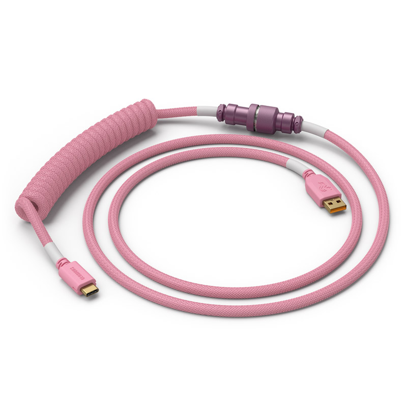 Glorious Coiled Cable USB-C to USB-A – Prism Pink (GLO-CBL-COIL-PP)