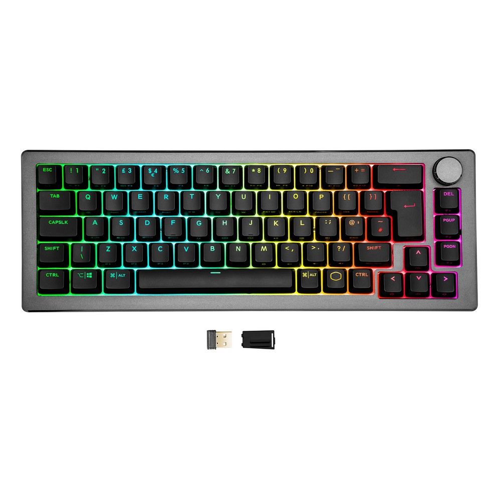 Cooler Master - Cooler Master CK721 Wireless RGB Mechanical Space Grey 65% Keyboard with Bluetooth - Red Switch