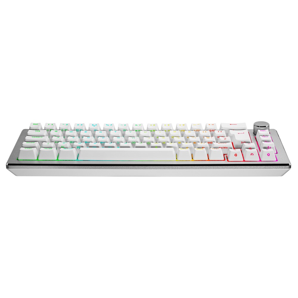 Cooler Master - Cooler Master CK721 Wireless RGB Mechanical Silver White 65% Keyboard with Bluetooth - Red Switch