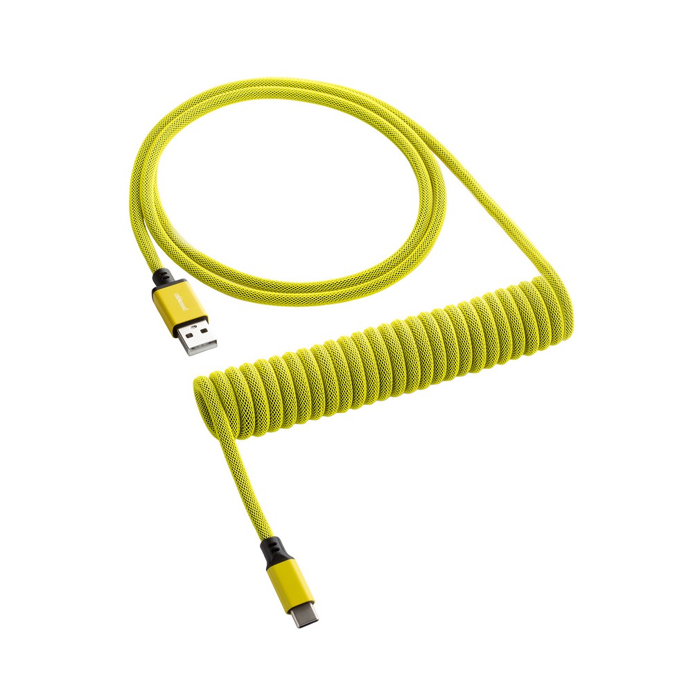 CableMod Classic Coiled Keyboard Cable USB A to USB Type C 150cm - Dominator Yellow
