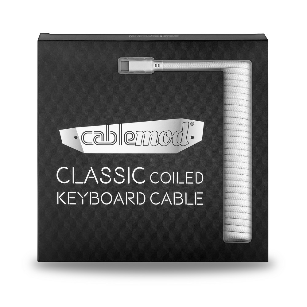 CableMod - CableMod Classic Coiled Keyboard Cable USB A to USB Type C 150cm - Glacier White