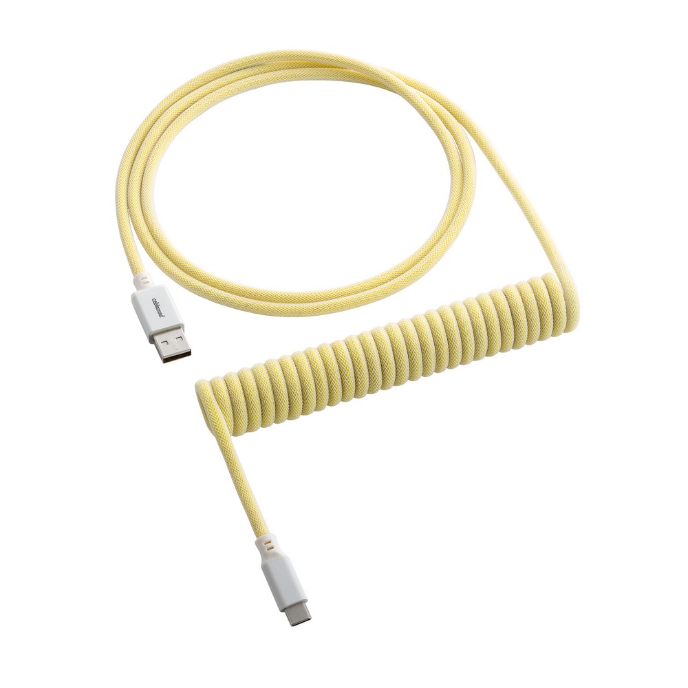 CableMod Classic Coiled Keyboard Cable USB A to USB Type C 150cm - Lemon Ice