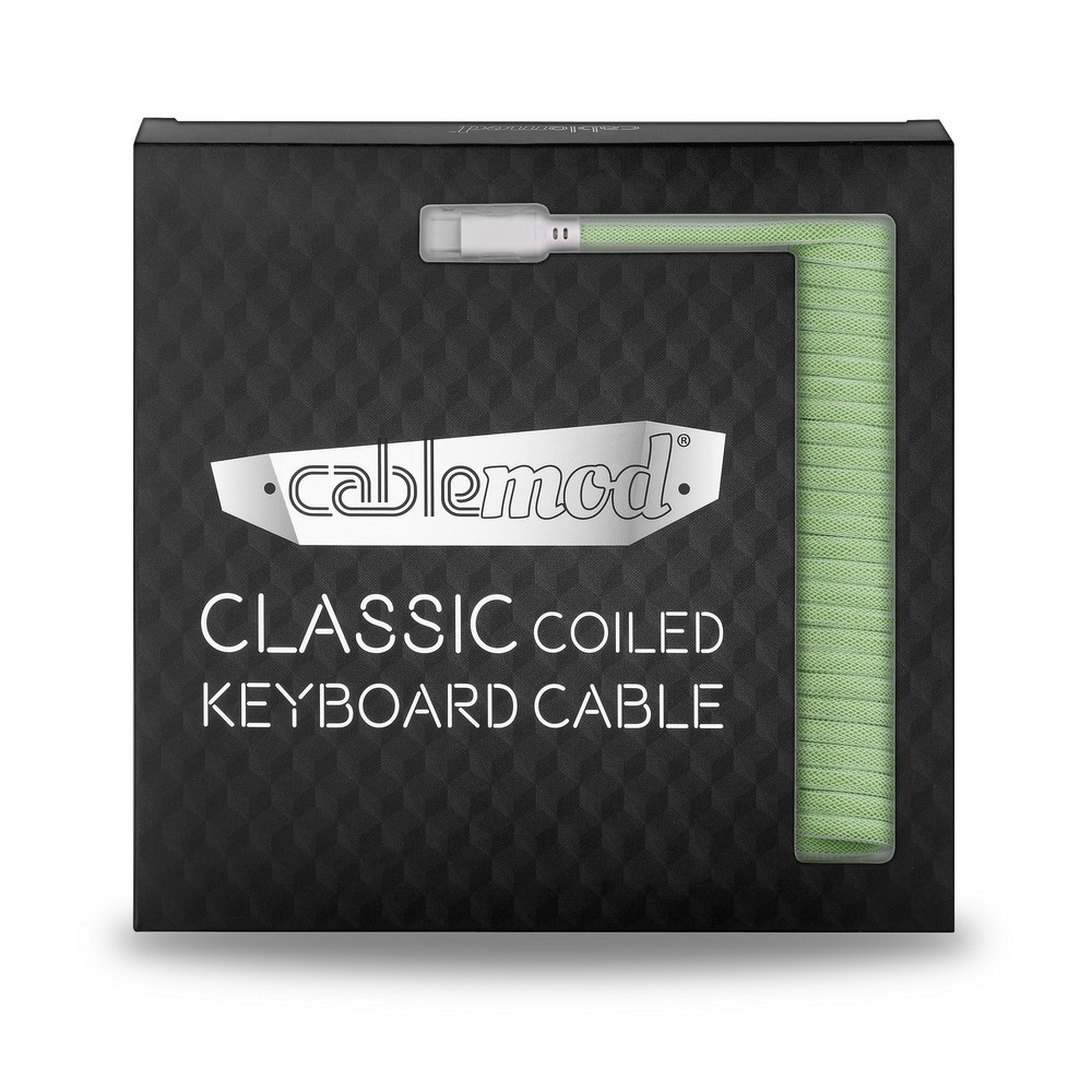 CableMod - CableMod Classic Coiled Keyboard Cable USB A to USB Type C 150cm - Lime Sorbet