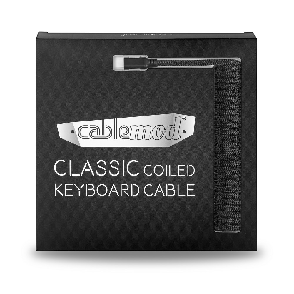 CableMod - CableMod Classic Coiled Keyboard Cable USB A to USB Type C 150cm - Midnight Black