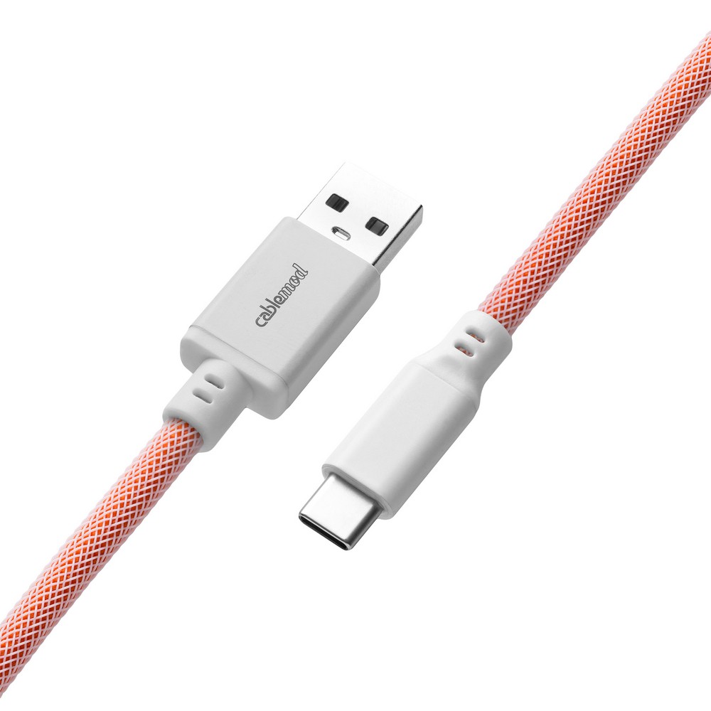 CableMod - CableMod Classic Coiled Keyboard Cable USB A to USB Type C 150cm - Orangesicle