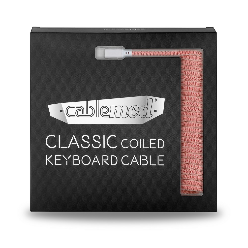 CableMod - CableMod Classic Coiled Keyboard Cable USB A to USB Type C 150cm - Orangesicle