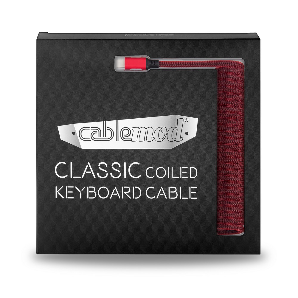 CableMod - CableMod Classic Coiled Keyboard Cable USB A to USB Type C 150cm - Republic Red