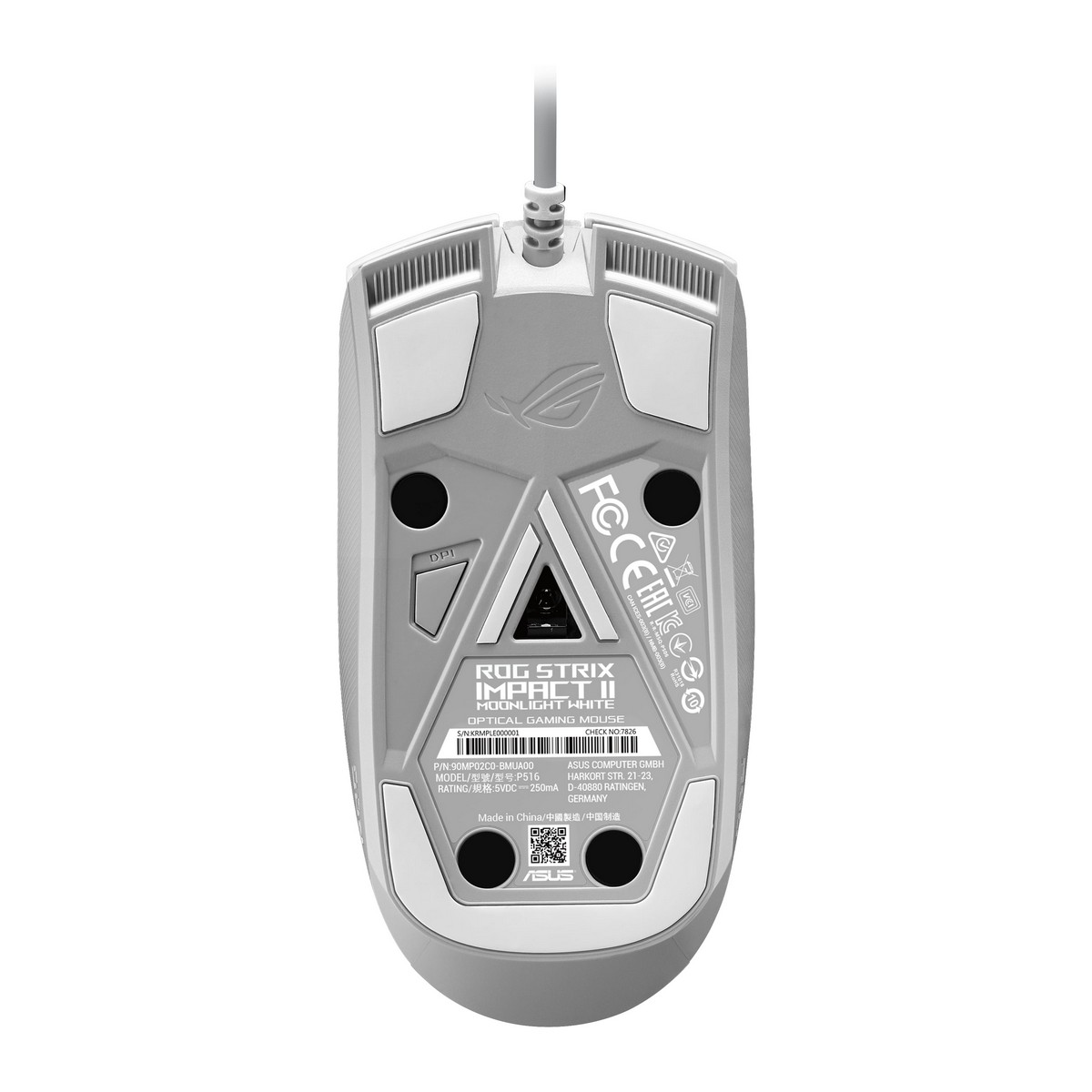 Asus - ASUS ROG STRIX IMPACT II Moonlight White USB Optical Gaming Mouse (90MP02C0-BMUA00)