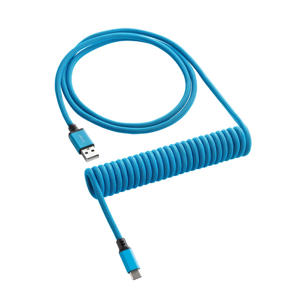 CableMod - CableMod Classic Coiled Keyboard Cable USB A to USB Type C 150cm - Spectrum Blue