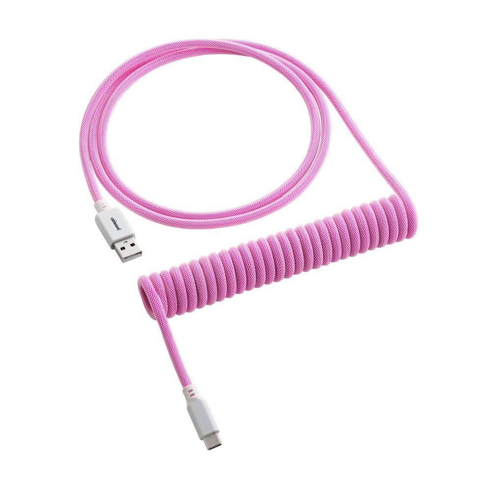 CableMod Classic Coiled Keyboard Cable USB A to USB Type C 150cm - Strawberry Cream