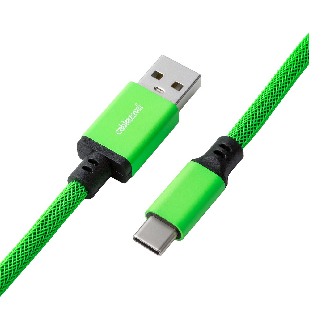 CableMod - CableMod Classic Coiled Keyboard Cable USB A to USB Type C 150cm - Viper Green