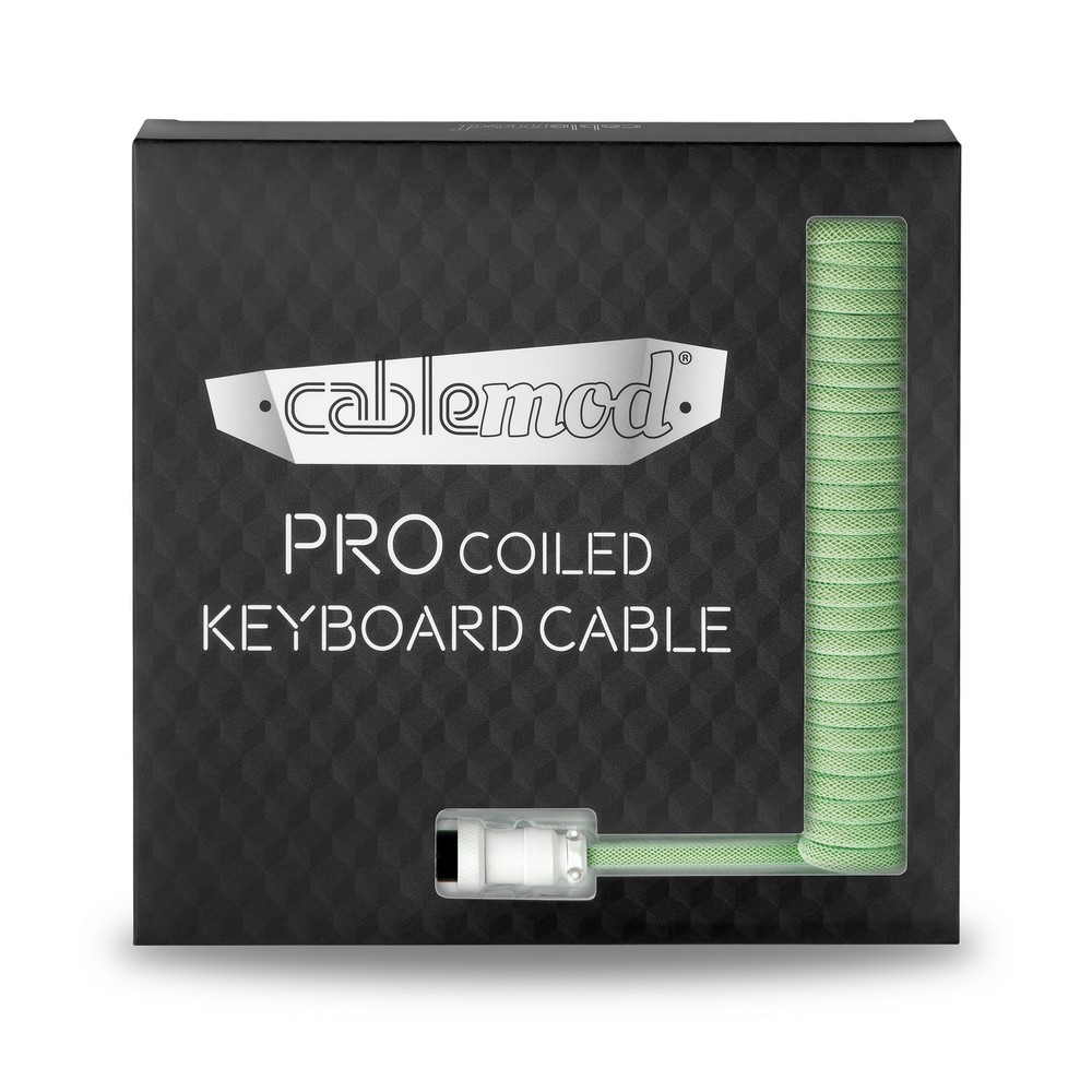 CableMod - CableMod Pro Coiled Keyboard Cable USB A to USB Type C 150cm - Lime Sorbet