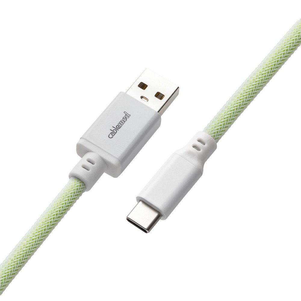 CableMod - CableMod Pro Coiled Keyboard Cable USB A to USB Type C 150cm - Lime Sorbet
