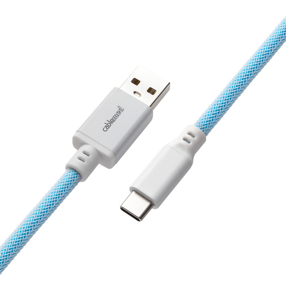 CableMod - CableMod Pro Coiled Keyboard Cable USB A to USB Type C 150cm - Blueberry Cheesecake