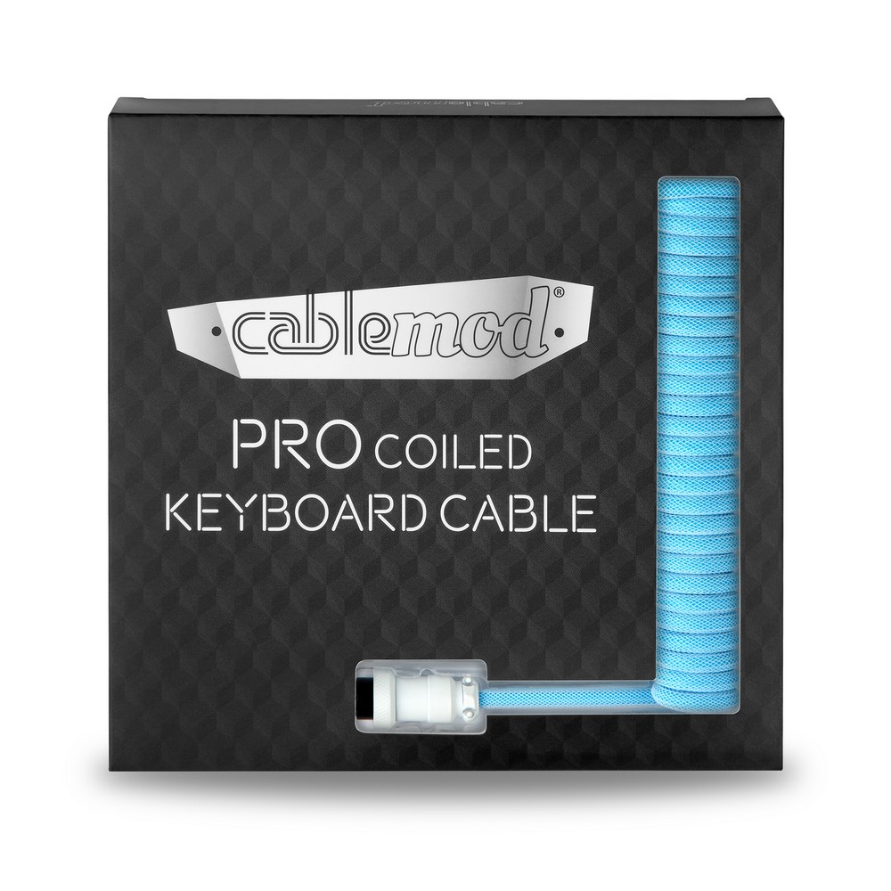 CableMod - CableMod Pro Coiled Keyboard Cable USB A to USB Type C 150cm - Blueberry Cheesecake