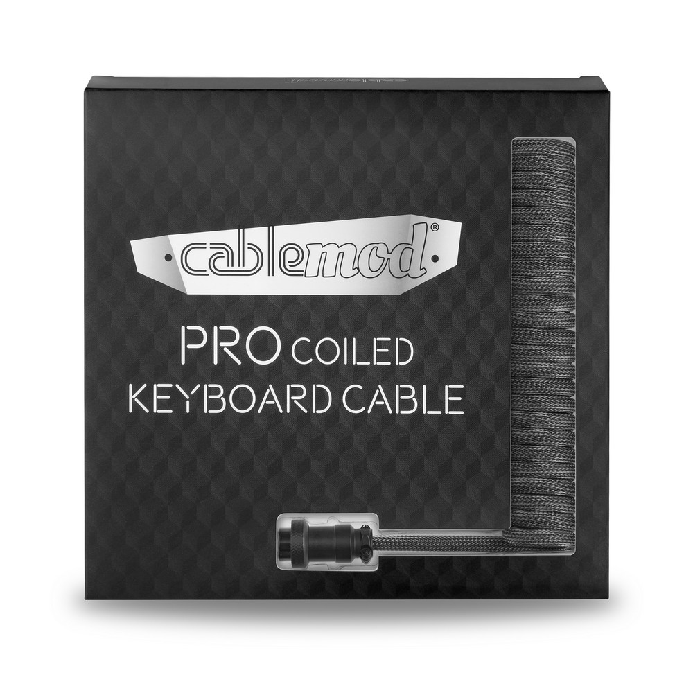CableMod - CableMod Pro Coiled Keyboard Cable USB A to USB Type C 150cm - Carbon Grey