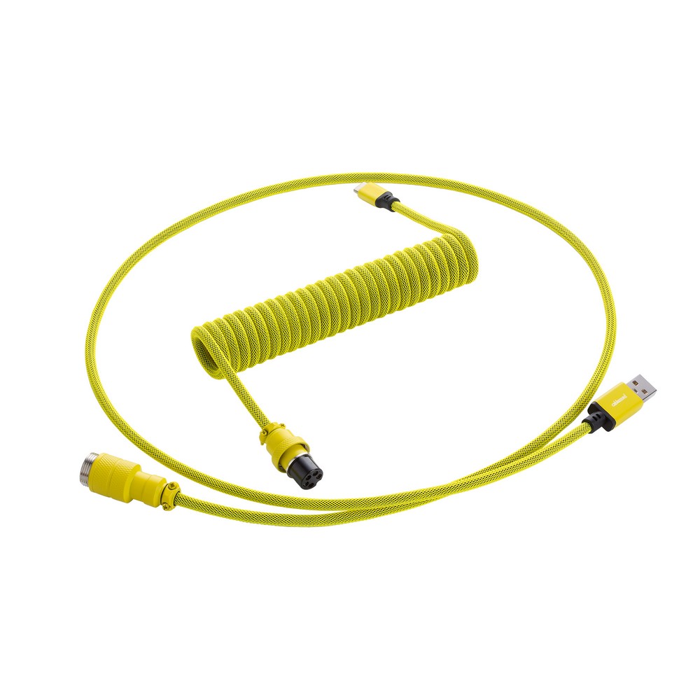 CableMod Pro Coiled Keyboard Cable USB A to USB Type C 150cm - Dominator Yellow
