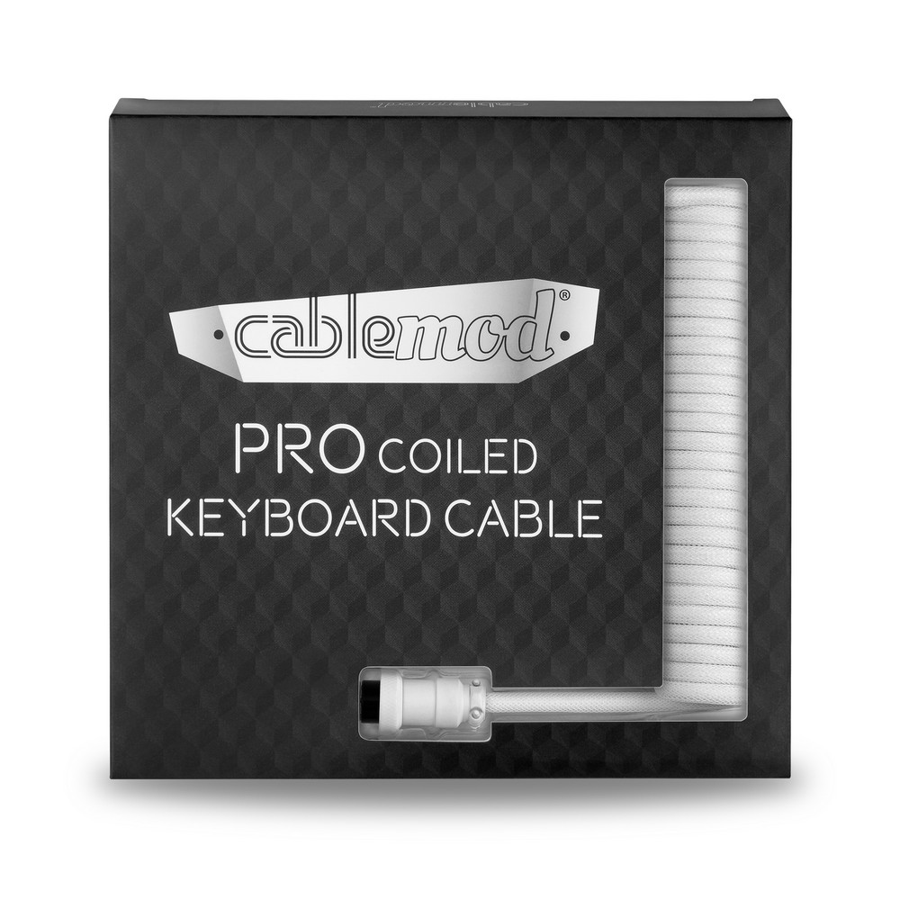 CableMod - CableMod Pro Coiled Keyboard Cable USB A to USB Type C 150cm - Glacier White
