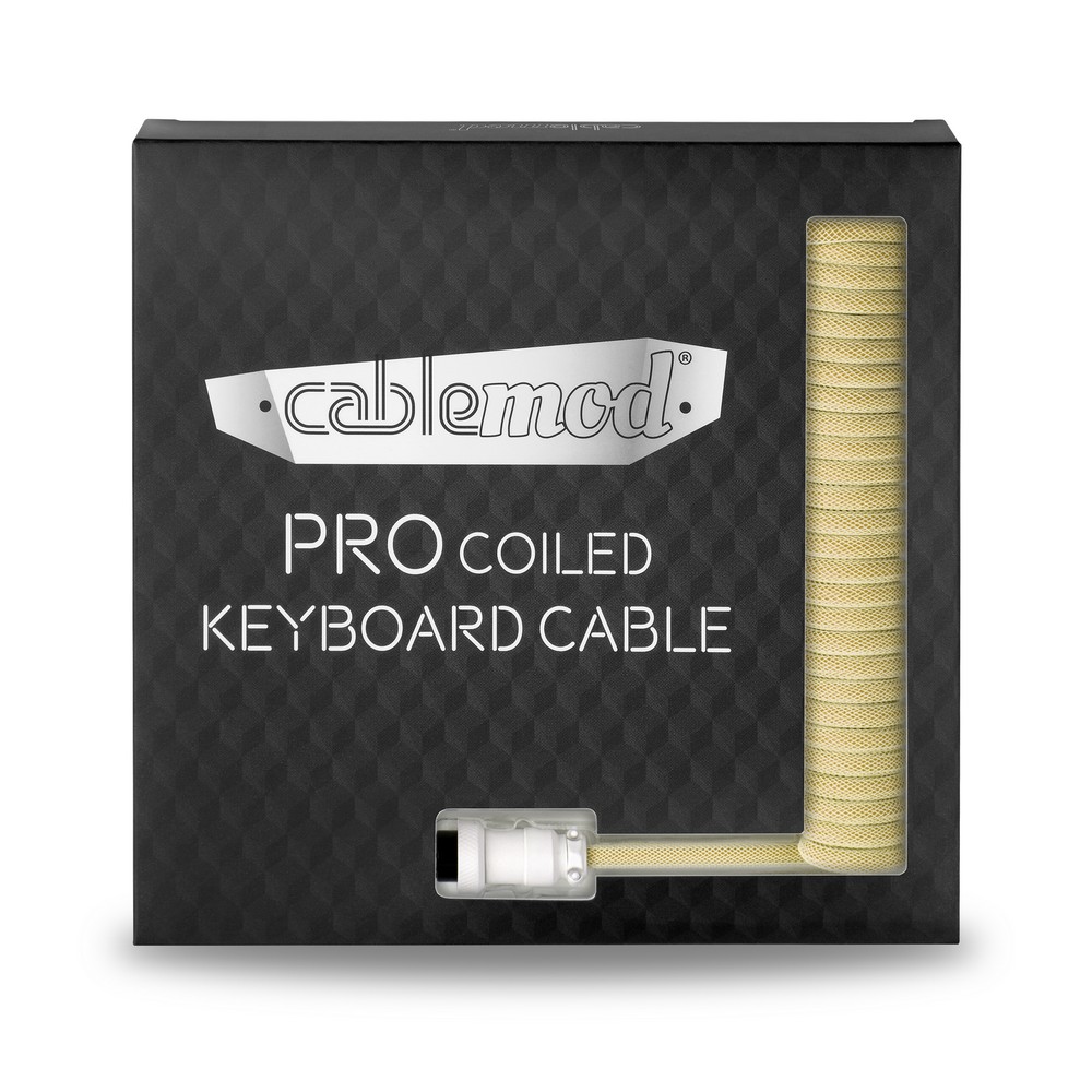 CableMod - CableMod Pro Coiled Keyboard Cable USB A to USB Type C 150cm - Lemon Ice